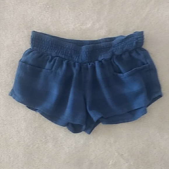 LA made Pants - LA Made Navy Linen Smocked Beach Shorts